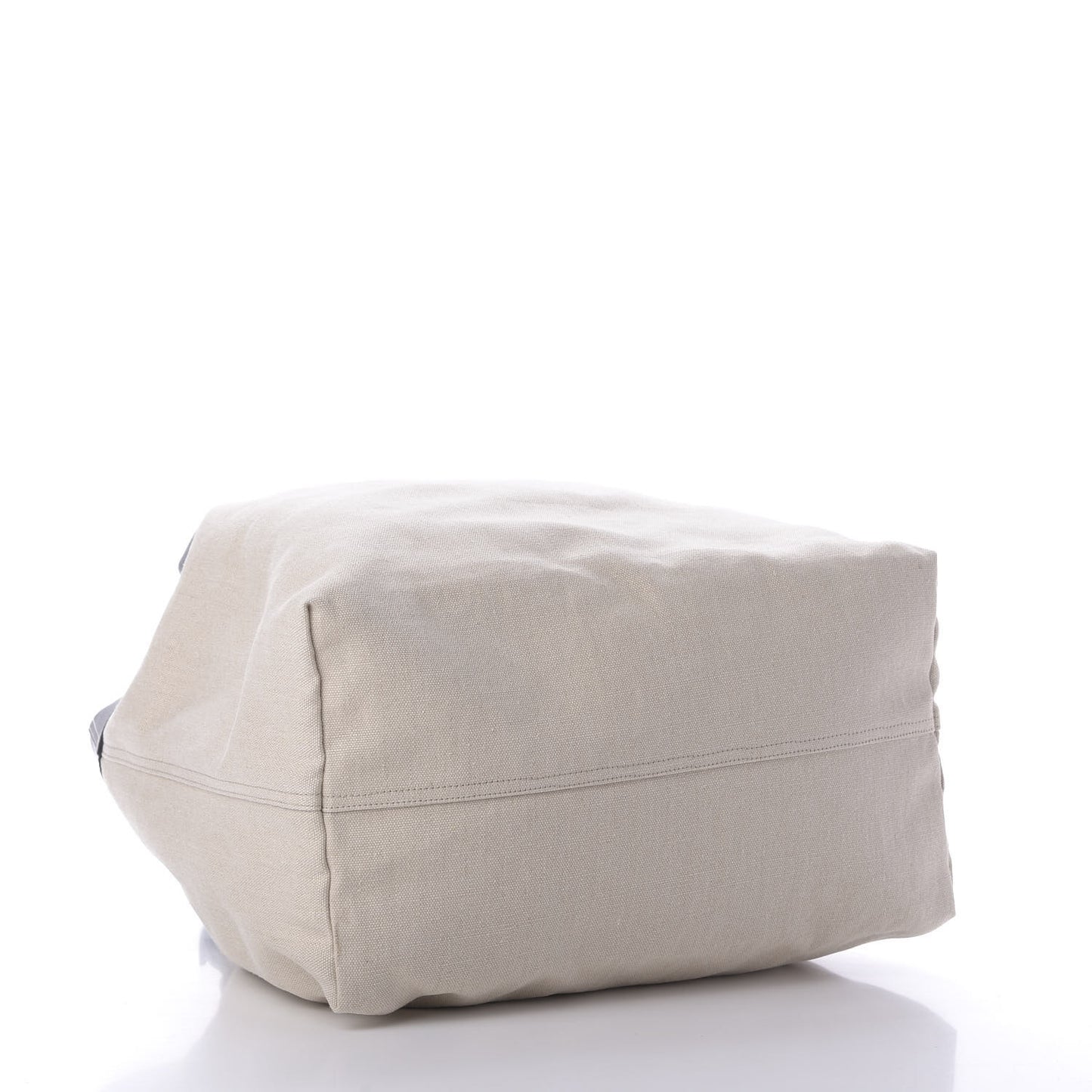 Natural Linen Matte Calfskin Quad Tote Black