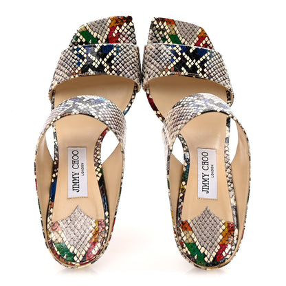 Jimmy Choo Calfskin Snakeskin Embossed Hira 85 Sandals 40 Multicolor 2 of 8