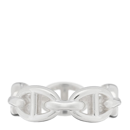 Hermes Sterling Silver PM Chaine d'Ancre Enchainee Band Ring 55 7.25 3 of 5