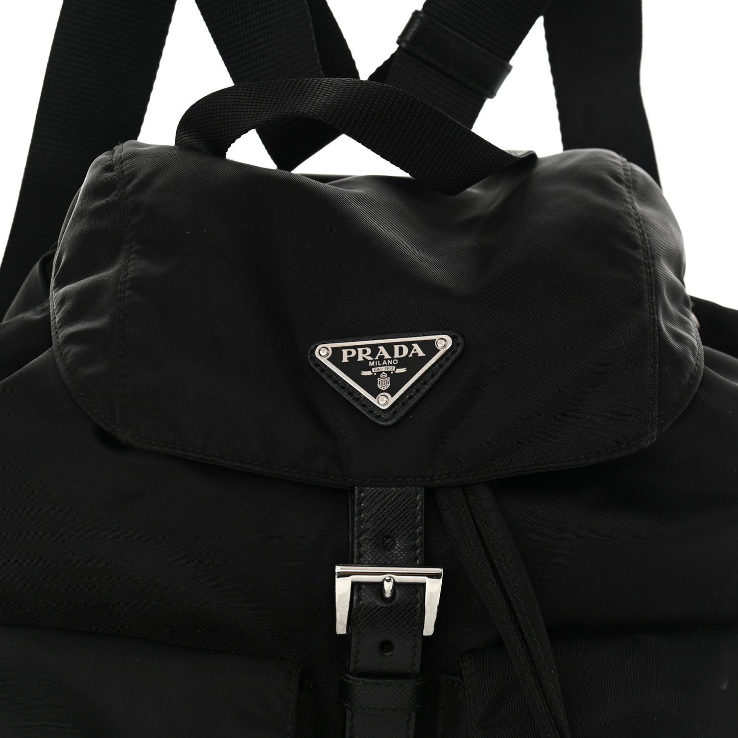 Tessuto Nylon Saffiano Medium Backpack Black
