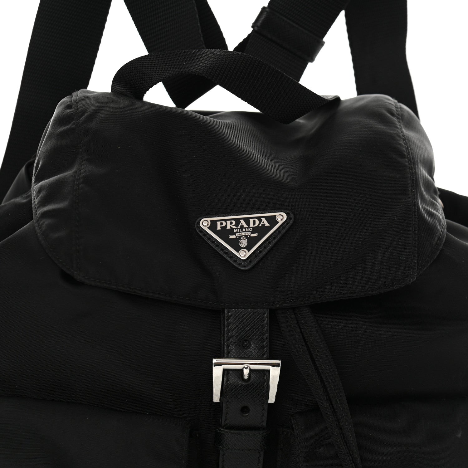 Prada Tessuto Nylon Saffiano Medium Backpack Black 8 of 10