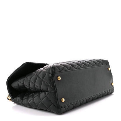 Chanel Caviar Lizard Quilted Medium Coco Handle Flap Black 4 of 12