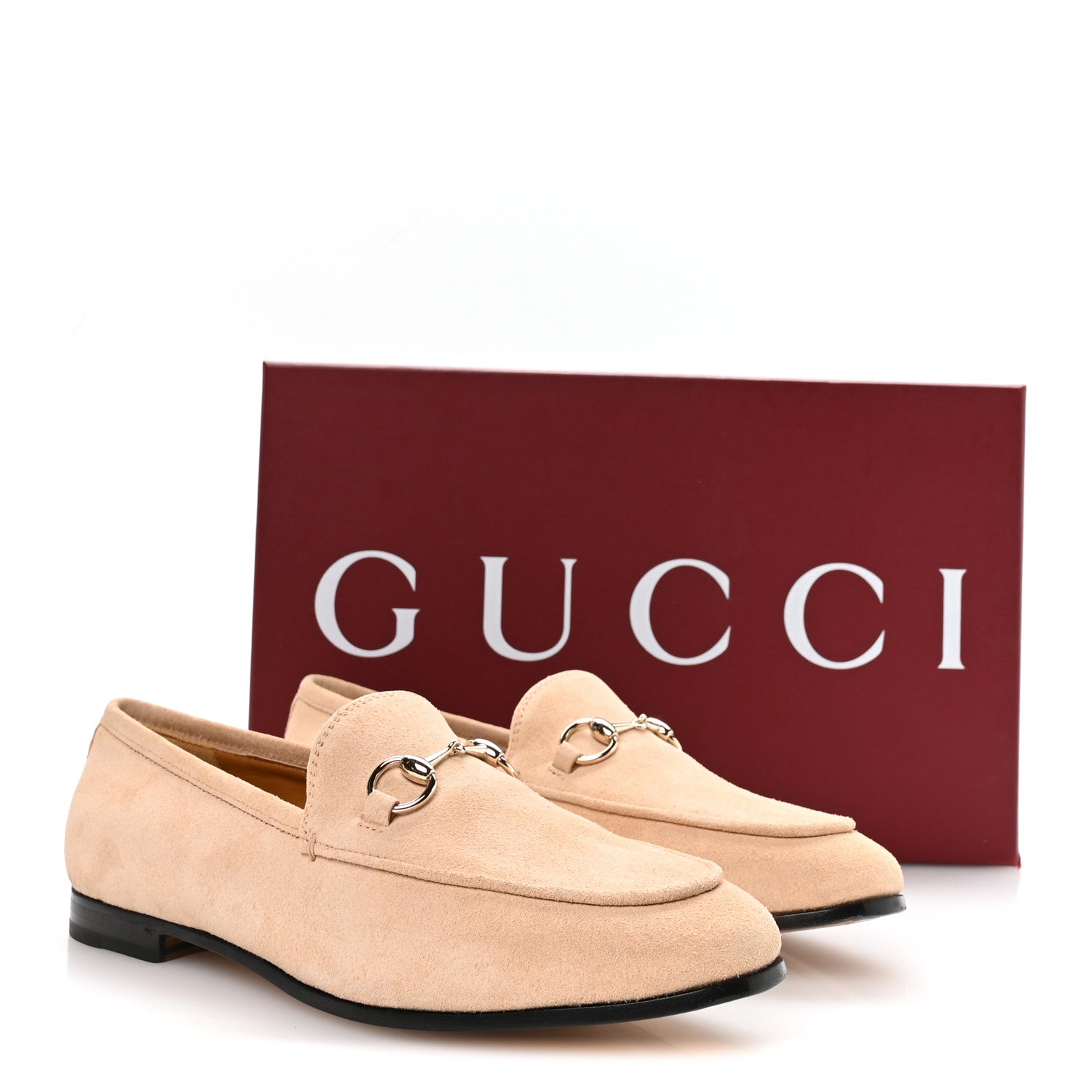 Gucci Suede Horsebit Womens Jordaan Loafers 37 Pink Sand 9 of 9