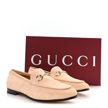 Gucci Suede Horsebit Womens Jordaan Loafers 37 Pink Sand 9 of 9