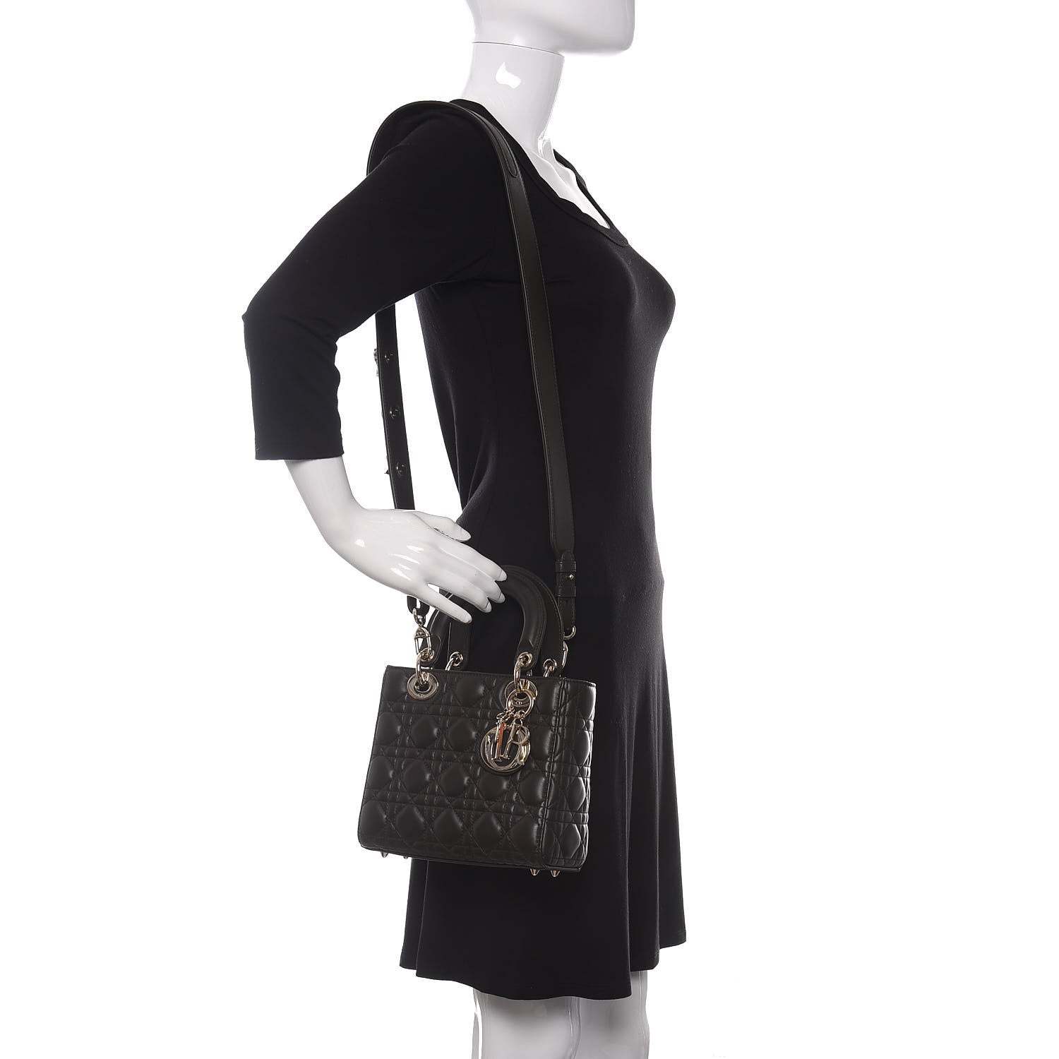 Christian Dior Lambskin Cannage Small Lucky Badges My Lady Dior Black 2 of 11
