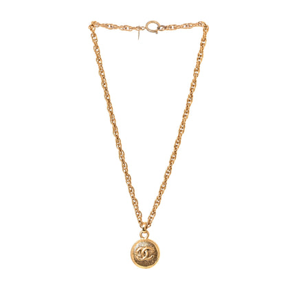 Chanel Metal CC Chain Pendant Necklace Gold 3 of 4