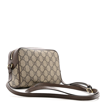 Gucci GG Supreme Monogram Textured Calfskin Super Mini Ophidia Shoulder Bag Beige Ebony New Acero 3 of 12