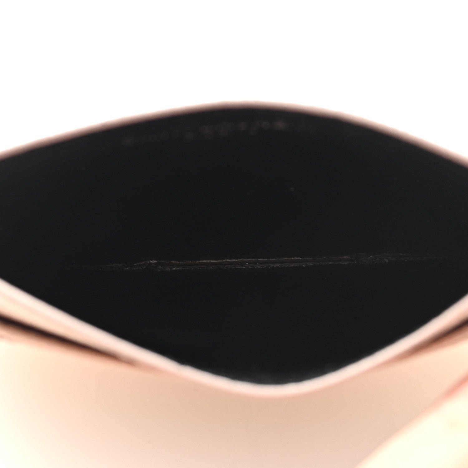 Saint Laurent Grain De Poudre Matelasse Chevron Monogram Credit Card Case Pale Pink 5 of 7