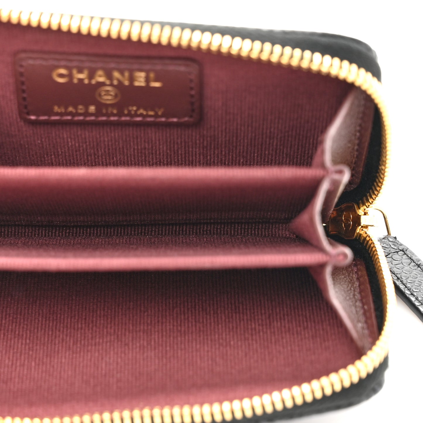 Caviar Quilted Zip Coin Purse Black