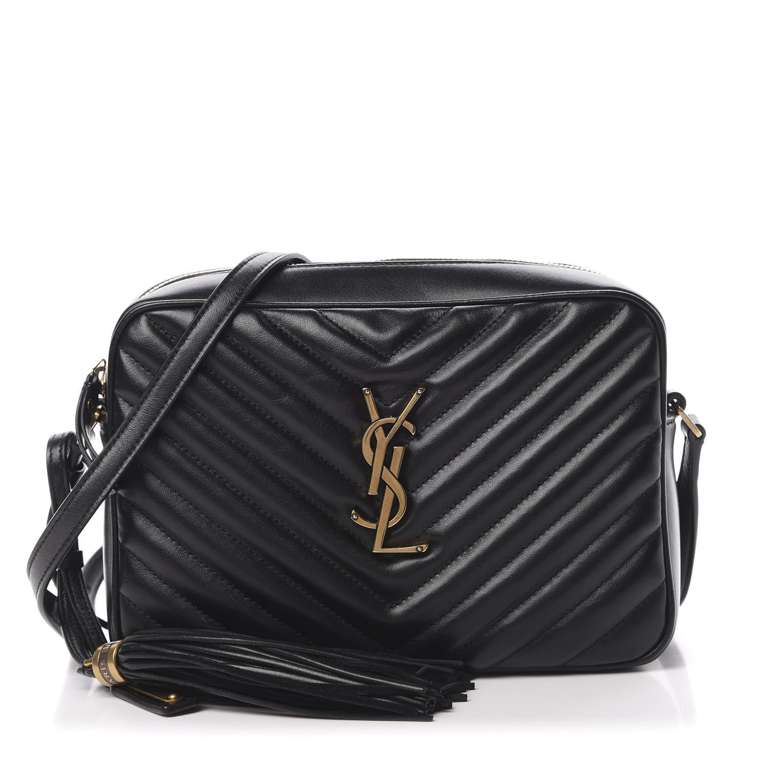 Saint Laurent Calfskin Matelasse Monogram Lou Camera Bag Black 1 of 10