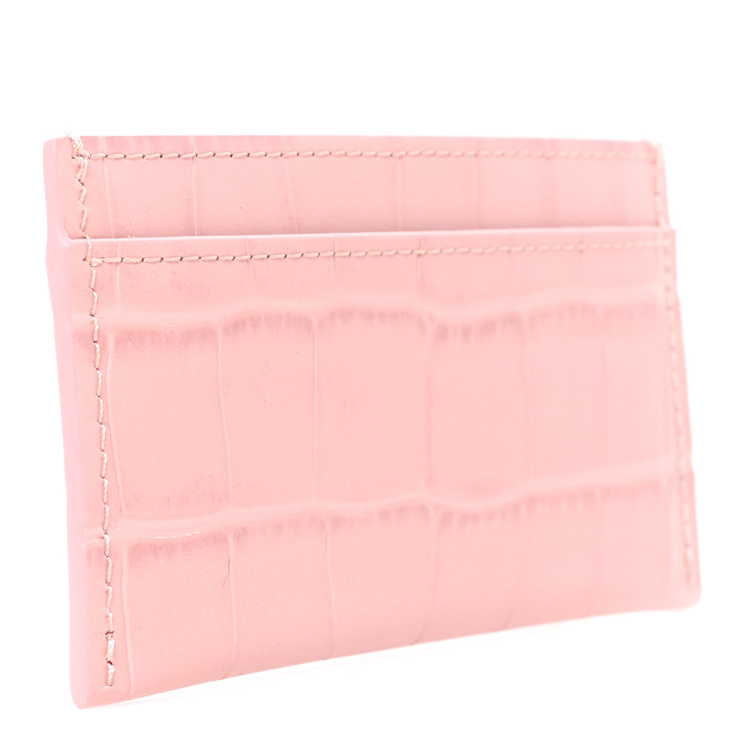 Chanel Calfskin Crocodile Embossed Crococo Card Holder Light Pink 3 of 6