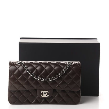 Chanel Lambskin Quilted Medium Double Flap Dark Brown 12 of 12