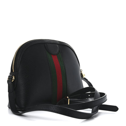 Gucci Calfskin GG Web Small Ophidia Dome Shoulder Bag Black 3 of 10