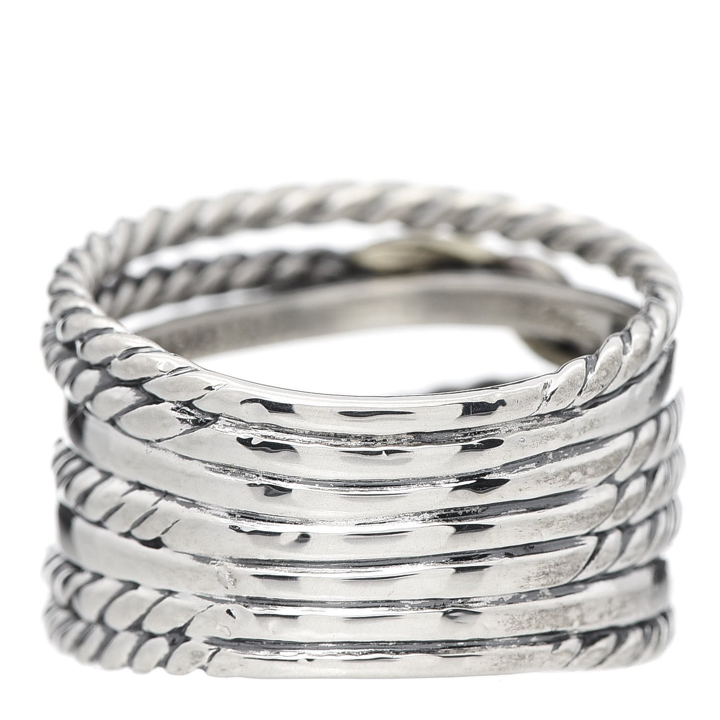 Sterling Silver 18K Yellow Gold Double X Crossover Ring 52 6
