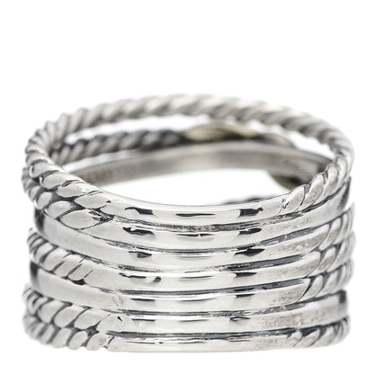 David Yurman Sterling Silver 18K Yellow Gold Double X Crossover Ring 52 6 4 of 5