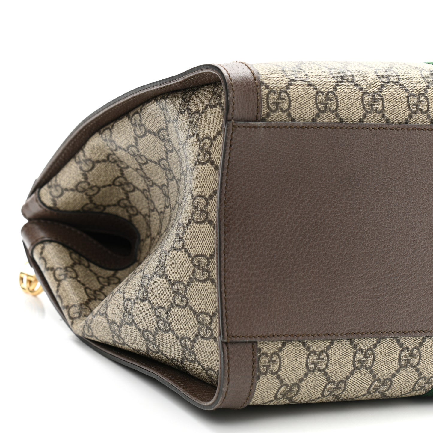 GG Supreme Monogram Web Medium Ophidia Tote Bag Brown