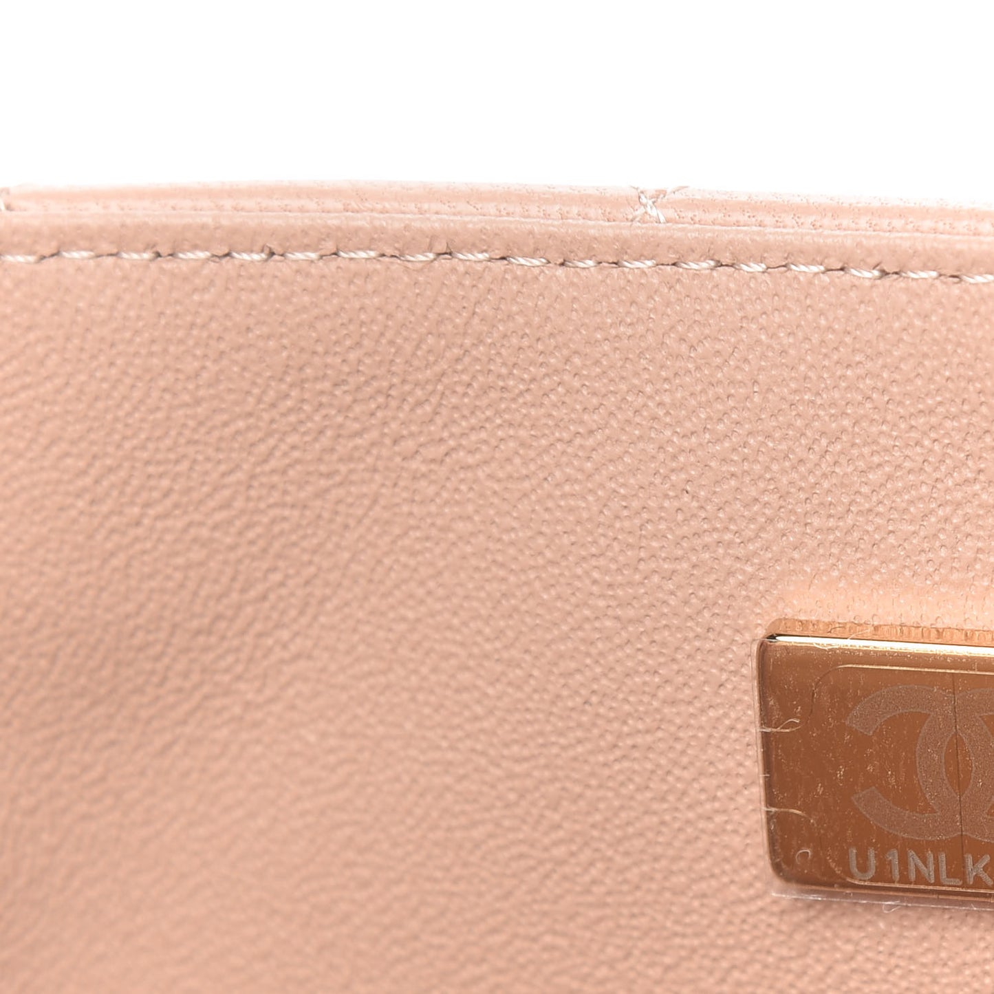 Lambskin Quilted Mini Top Handle Rectangular Flap Beige