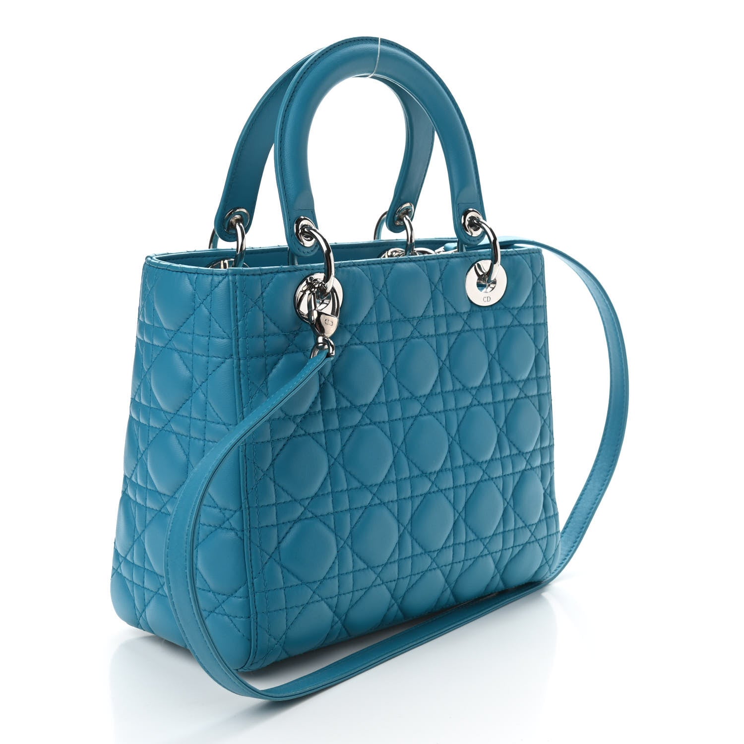 Christian Dior Lambskin Cannage Medium Lady Dior Light Blue 3 of 10
