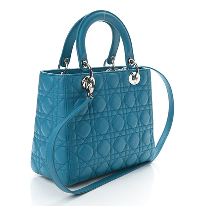 Christian Dior Lambskin Cannage Medium Lady Dior Light Blue 3 of 10