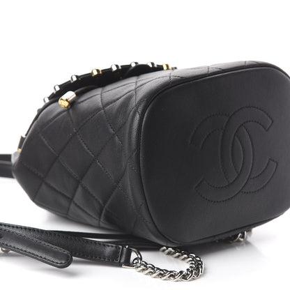 Chanel Lambskin Quilted Metallic Bubble Backpack Black 8 of 9