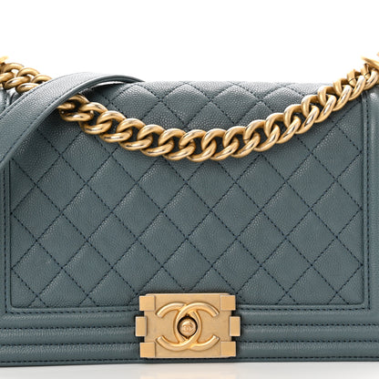 Chanel Caviar Quilted Medium Boy Flap Blue 7 of 13