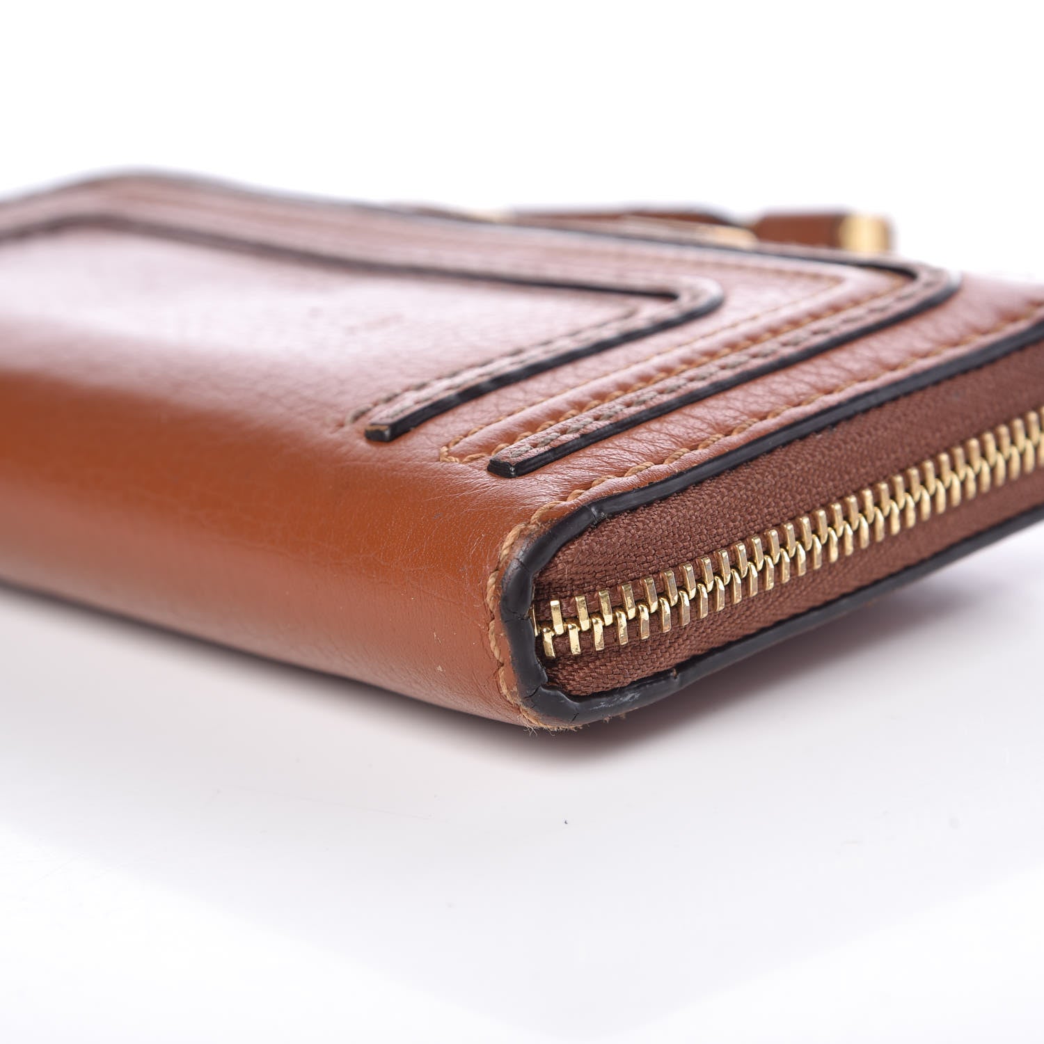 Chloe Grained Calfskin Marcie Long Zip Around Wallet Tan 10 of 18