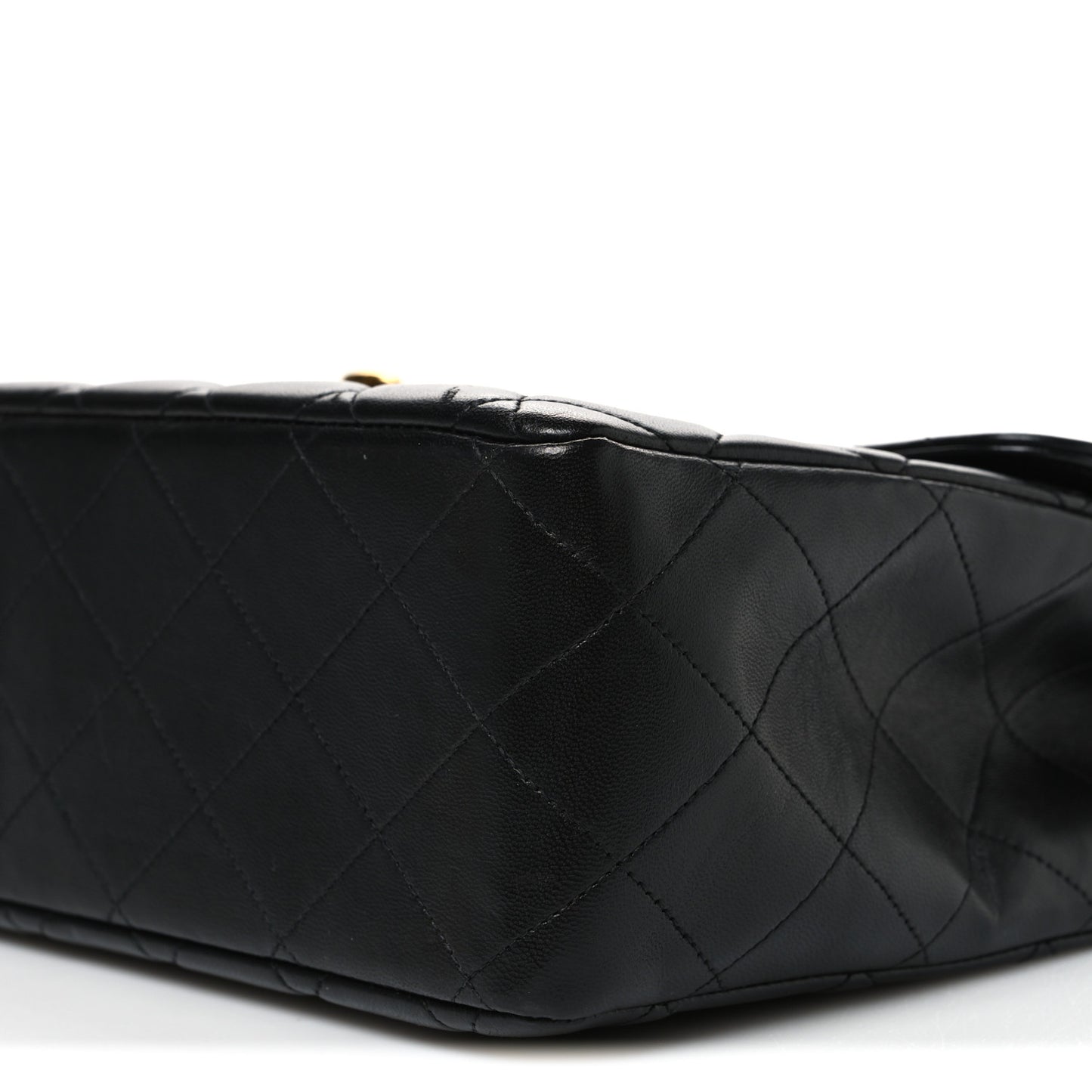 Lambskin Quilted XL Jumbo Single Flap Black