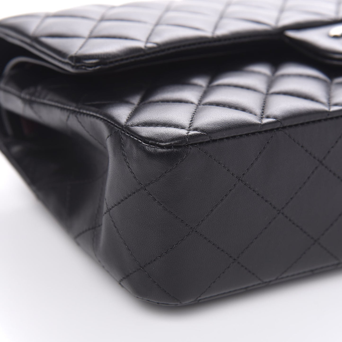 Lambskin Quilted Medium Double Flap Black