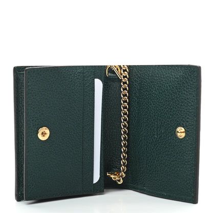 Gucci Grainy Calfskin Zumi Chain Card Case Wallet Vintage Green 5 of 6