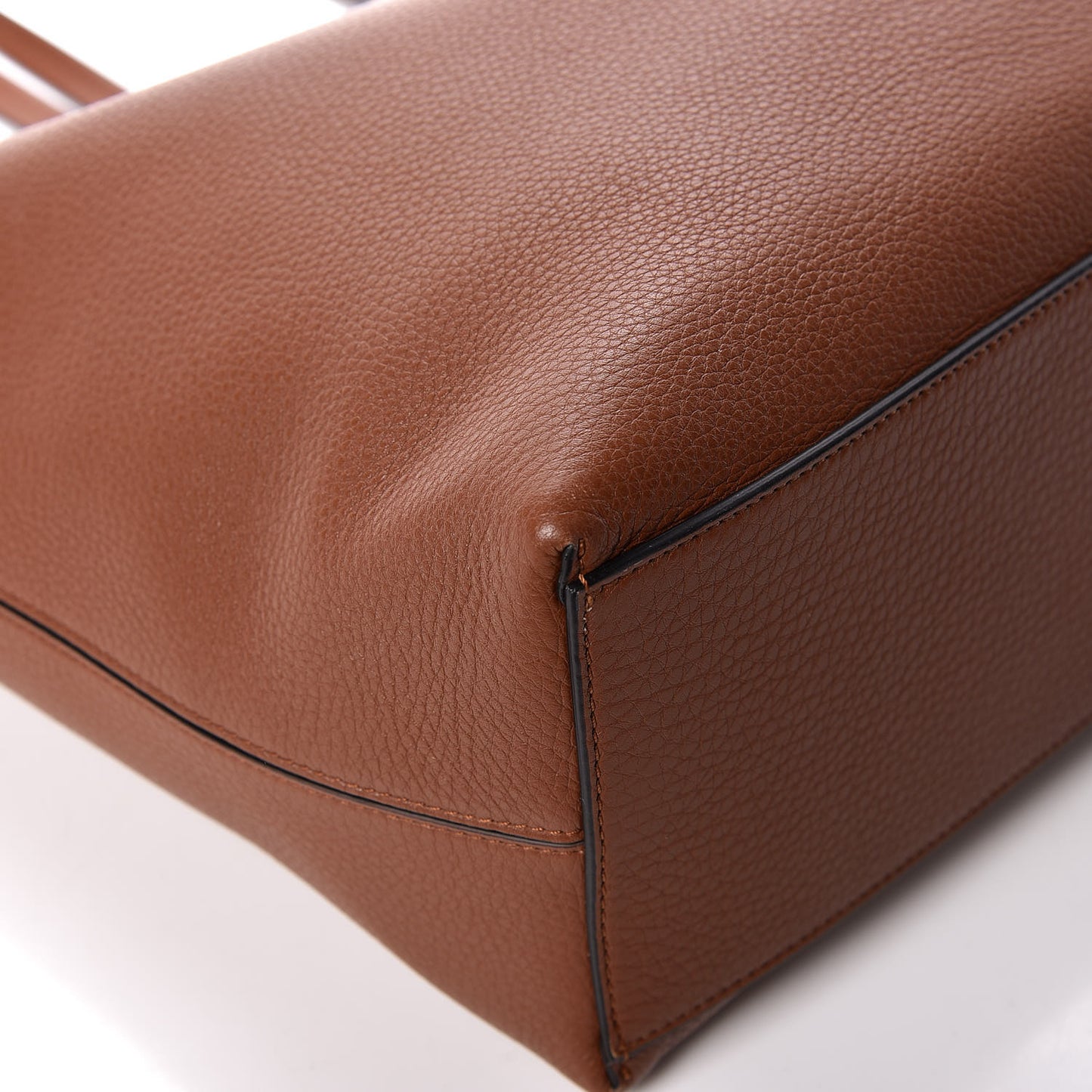 Grained Calfskin Rockstud Shoulder Tote Bright Cognac