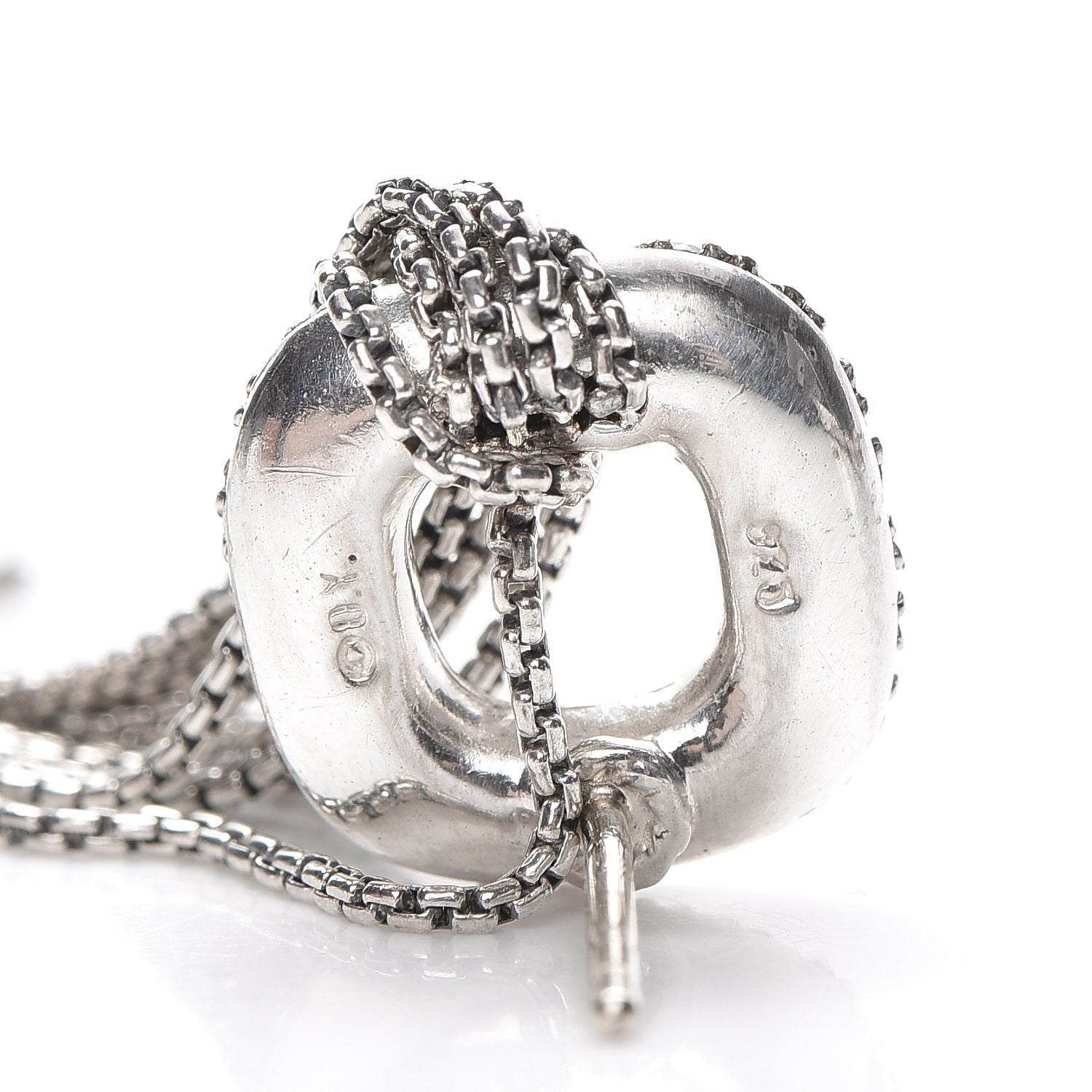 David Yurman Sterling Silver Pave Diamond Waterfall Drop Earrings 4 of 4