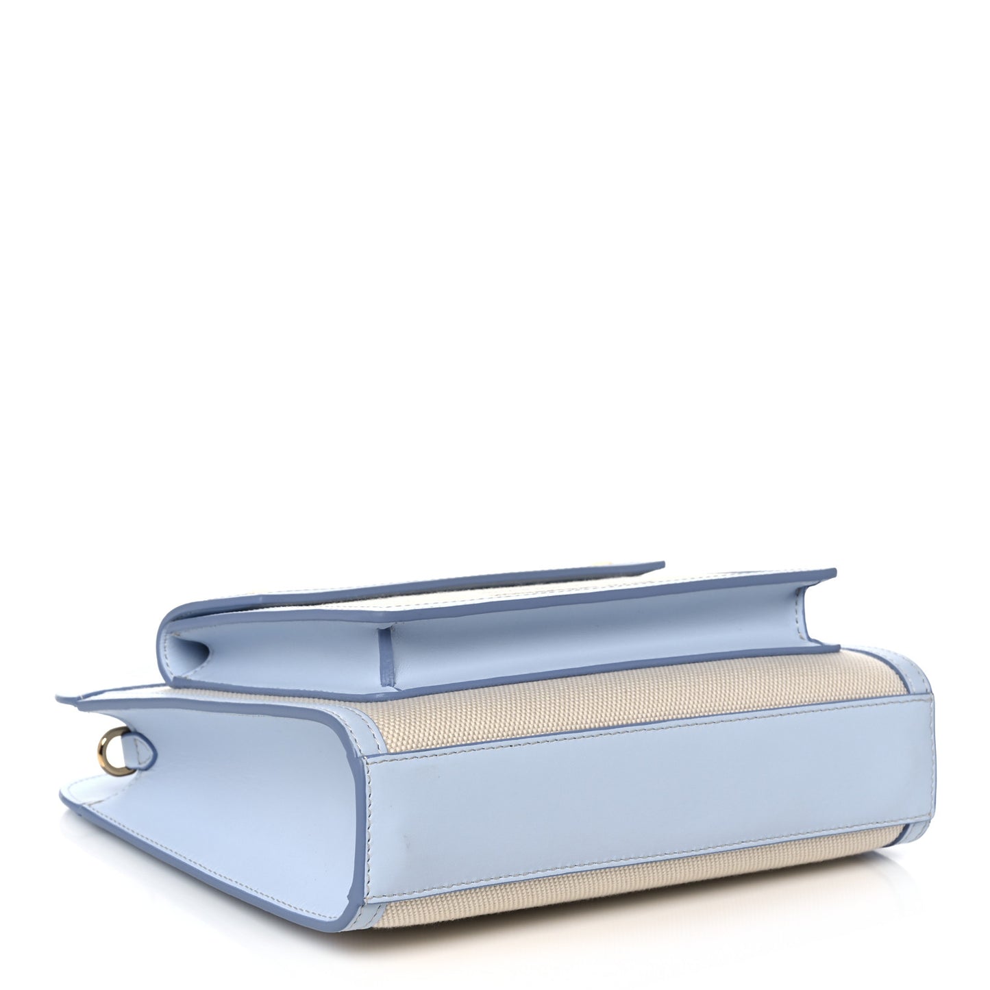 Canvas Smooth Calfskin Two Tone Mini Pocket Bag Natural Pale Blue