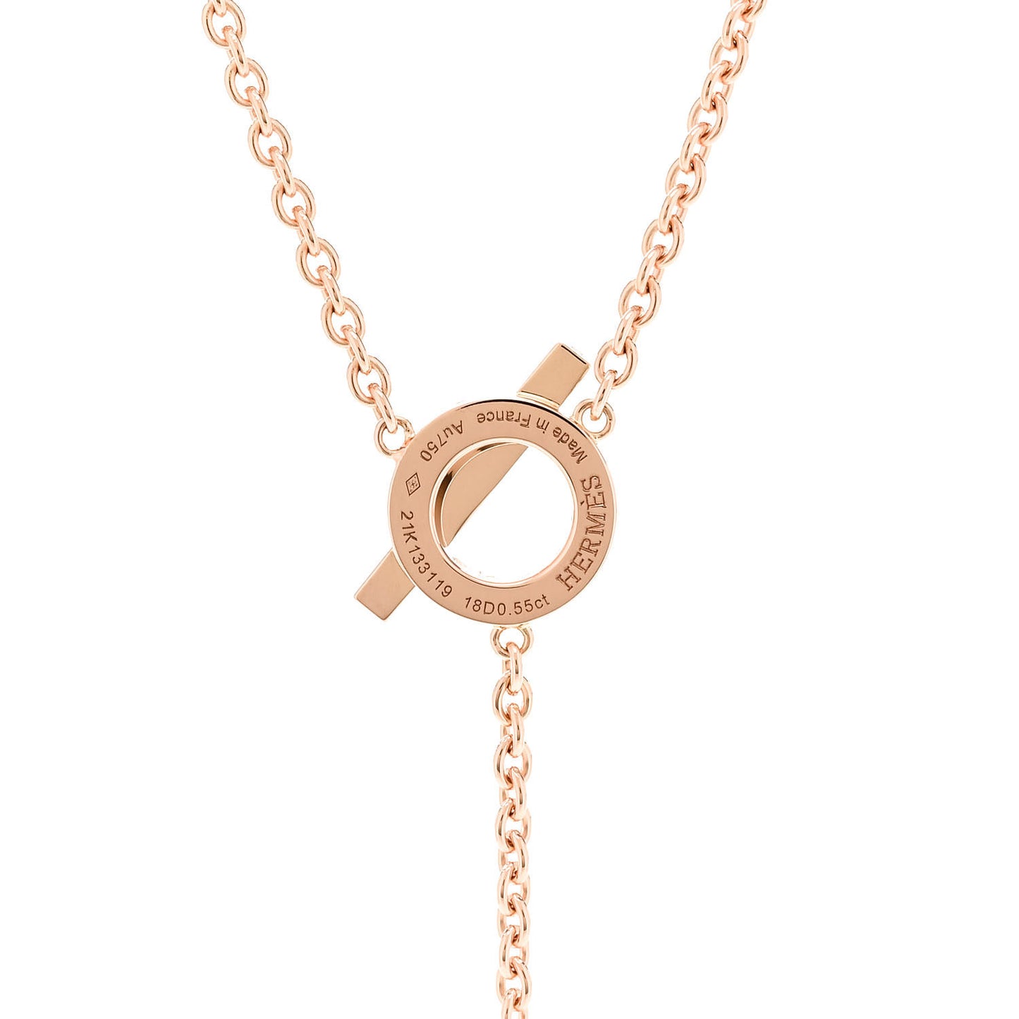 18K Rose Gold Diamond Finesse Lariat Necklace