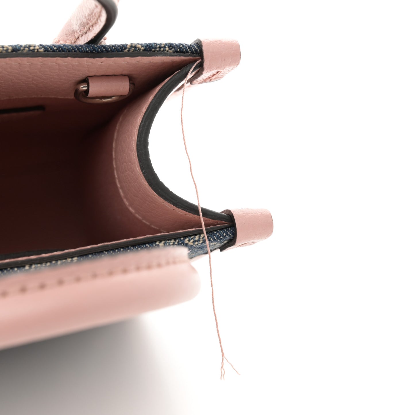 Denim Dollar Calfskin GG Monogram Mini Retro Interlocking G Tote Blue Tea Multicolor Powder Pink