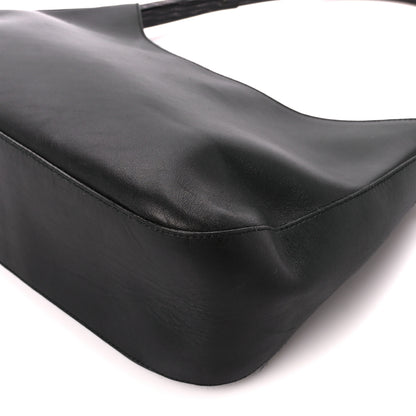 Prada Saffiano Logo Embossed Shoulder Bag Black 11 of 12