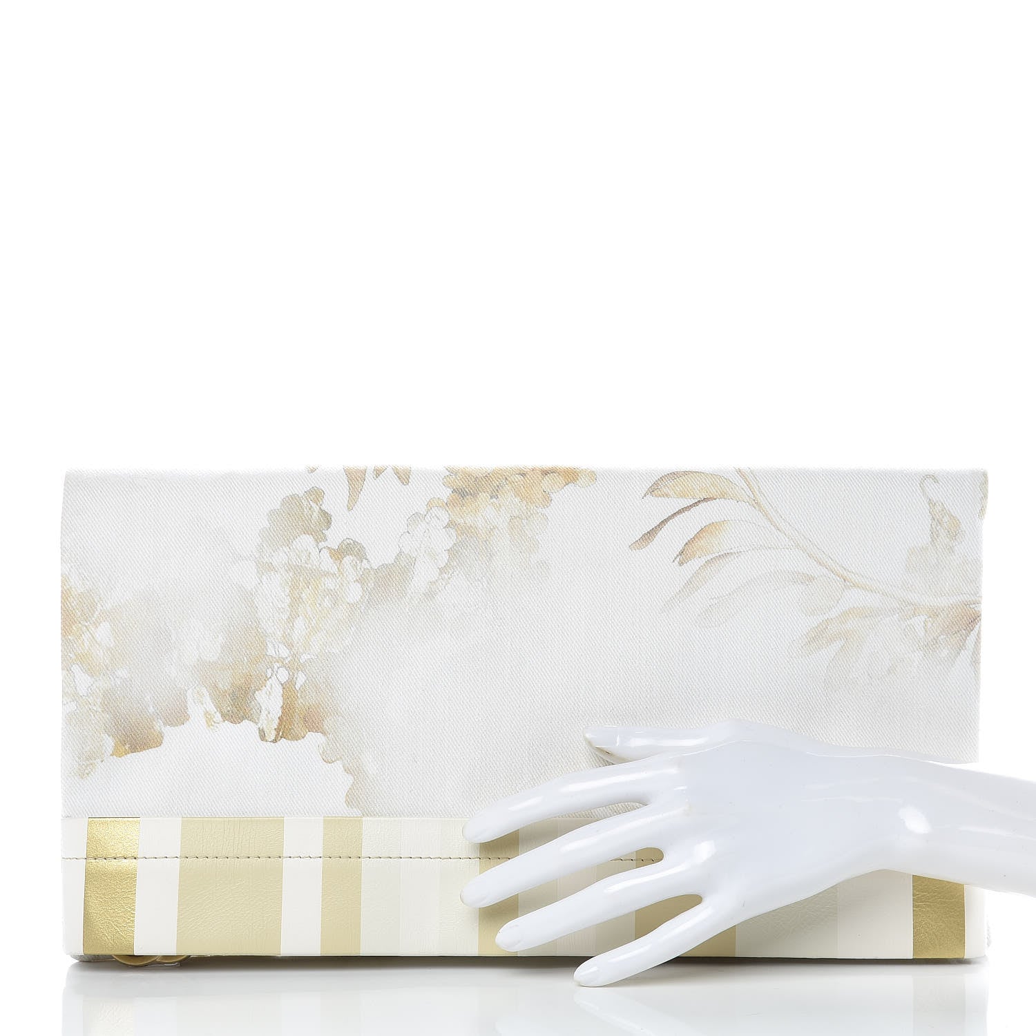 Chanel Canvas Floral Print Clutch White 2 of 10