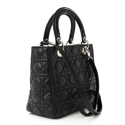 Christian Dior Lambskin Cannage Medium Lady Dior Black 3 of 15