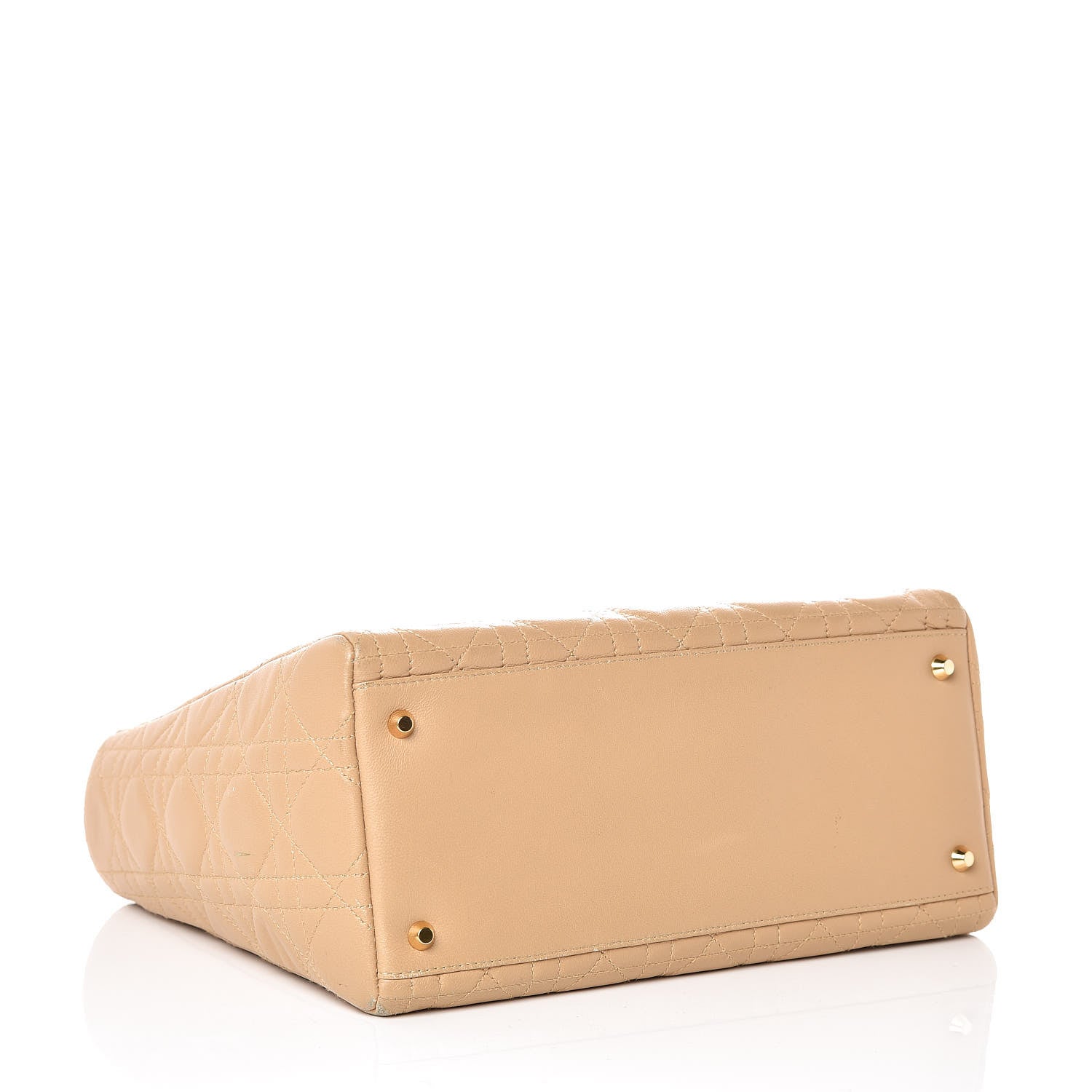 Christian Dior Lambskin Cannage Medium Lady Dior Beige 4 of 10