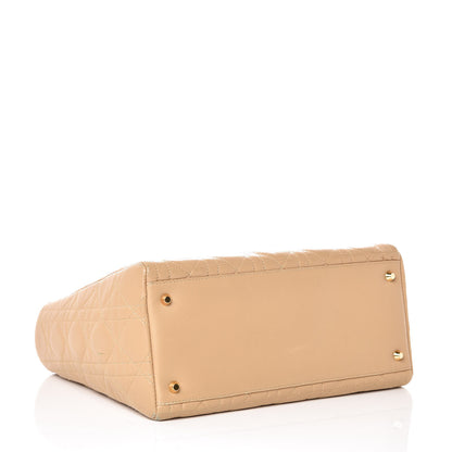 Christian Dior Lambskin Cannage Medium Lady Dior Beige 4 of 10