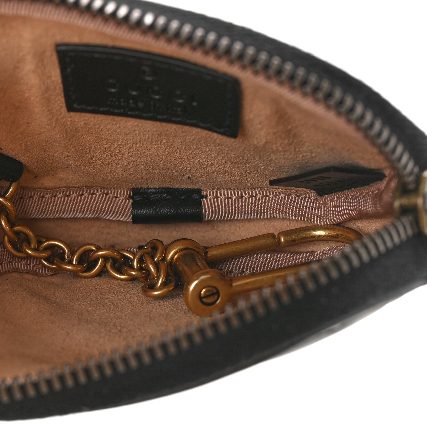 Gucci Calfskin Matelasse GG Marmont Oval Coin Purse Black 5 of 8