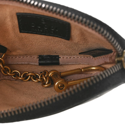Gucci Calfskin Matelasse GG Marmont Oval Coin Purse Black 5 of 8