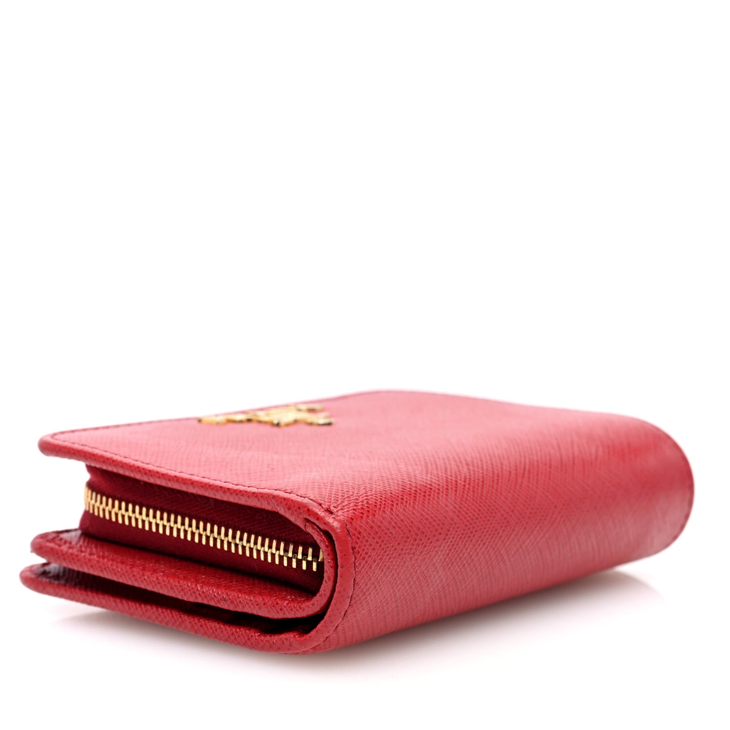 Saffiano Metal Compact Wallet Fuoco