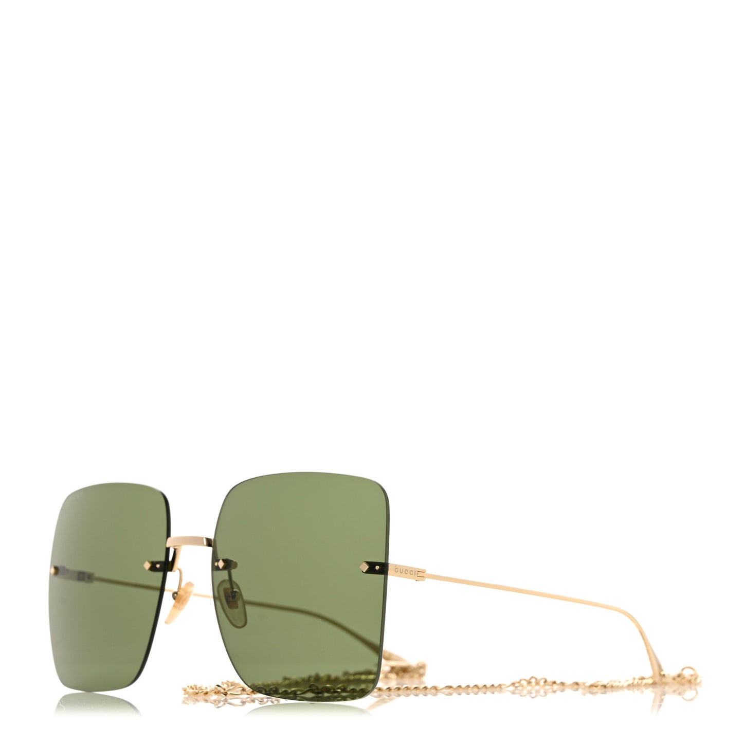Acetate Detachable Charm Square Frame Sunglasses GG1147S Green
