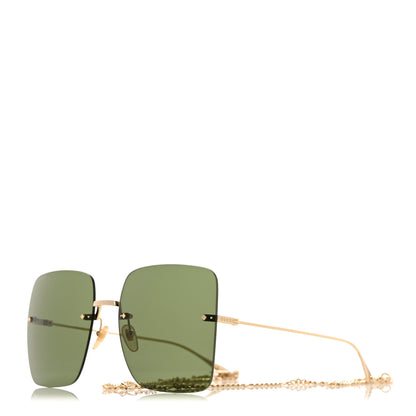 Gucci Acetate Detachable Charm Square Frame Sunglasses GG1147S Green 1 of 8