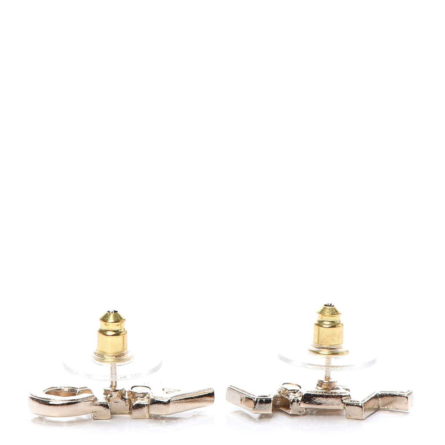 Crystal Pearl Signature Stud Earrings Gold