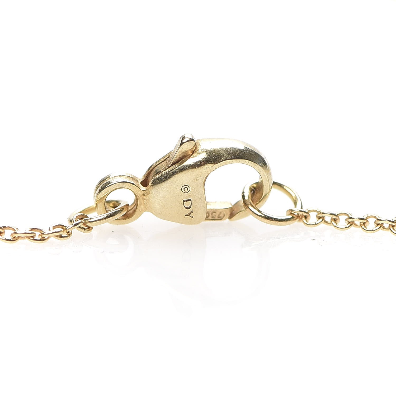 David Yurman 18K Yellow Gold Diamond Sapphire Cable Collectables Cloud Charm Pendant Necklace 4 of 5