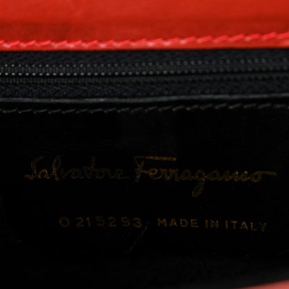 Salvatore Ferragamo Lizard Iconic Small Top Handle Bag Orange 6 of 9