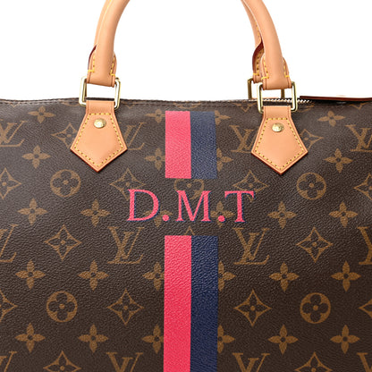 Louis Vuitton Monogram My LV Heritage Speedy 35 Fuchsia Blue Marine 8 of 10