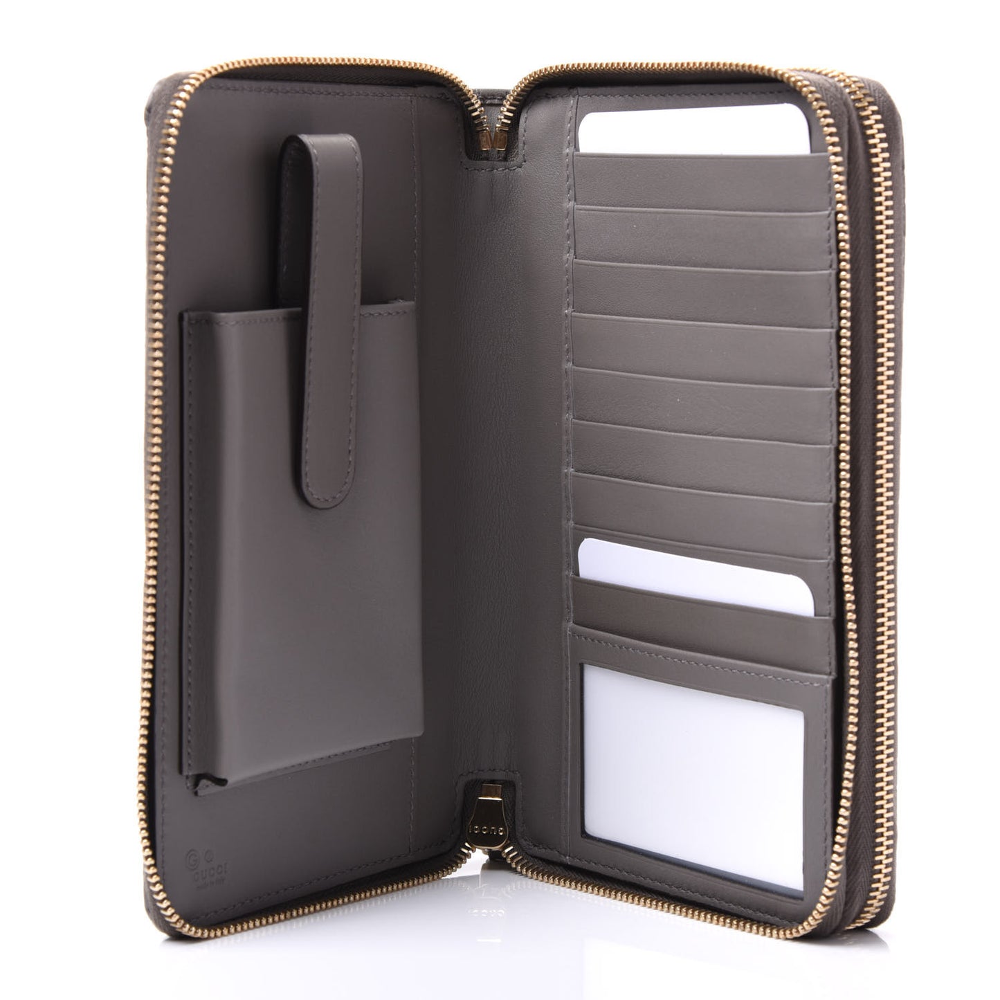 Soft Microguccissima Zip Around Top Handle Travel Wallet Loess