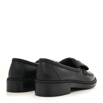 Chanel Lambskin Quilted CC Turnlock Loafers 37.5 Black 4 of 9